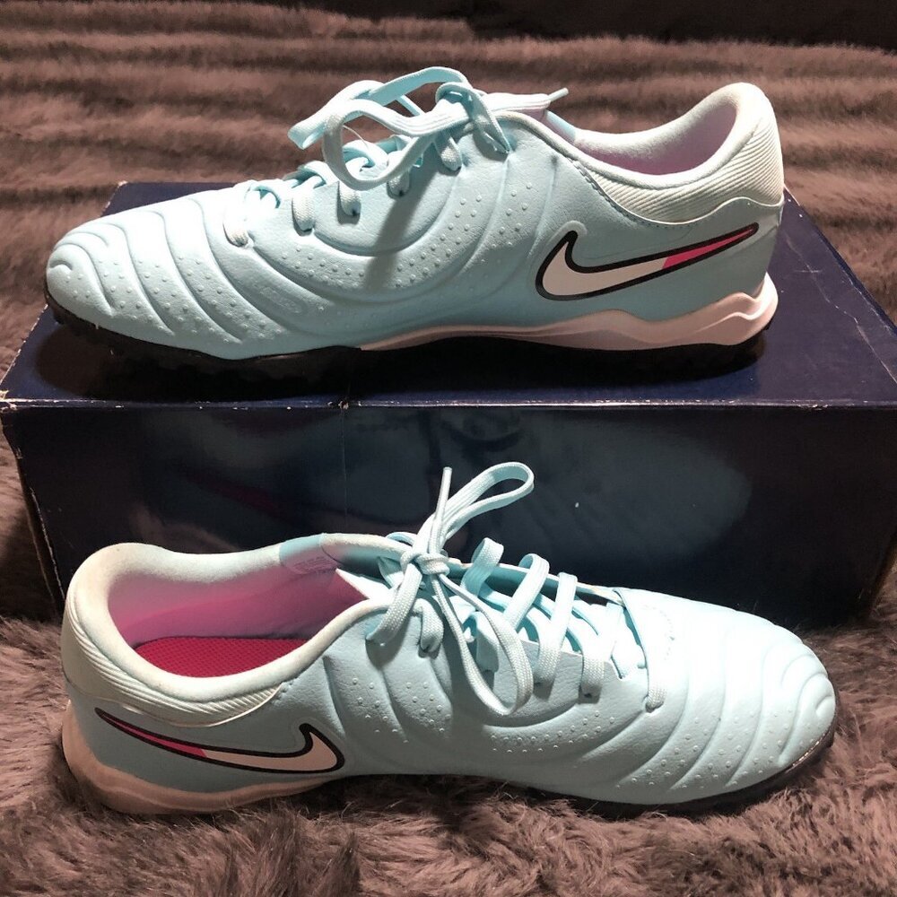 Nike Tiempo Legend 10 Academy TF "Black/Blue Teal" DV4342-401 Men's, Size 8